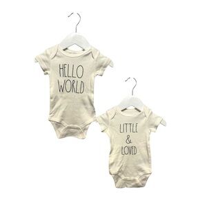 ⭐️ 5/$30 Rae Dunn Baby by Magenta Onesie Bodysuit Bundle size 3-6 Months